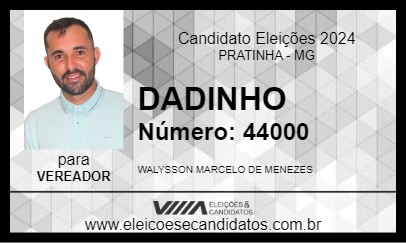 Candidato DADINHO 2024 - PRATINHA - Eleições