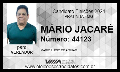 Candidato MÁRIO JACARÉ 2024 - PRATINHA - Eleições