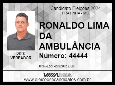 Candidato RONALDO LIMA DA AMBULÂNCIA 2024 - PRATINHA - Eleições