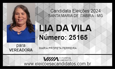 Candidato LIA DA VILA 2024 - SANTA MARIA DE ITABIRA - Eleições