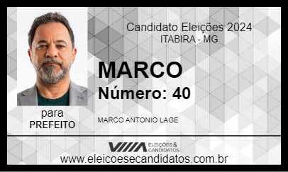 Candidato MARCO 2024 - ITABIRA - Eleições