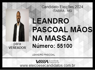 Candidato LEANDRO PASCOAL MÃOS NA MASSA 2024 - ITABIRA - Eleições