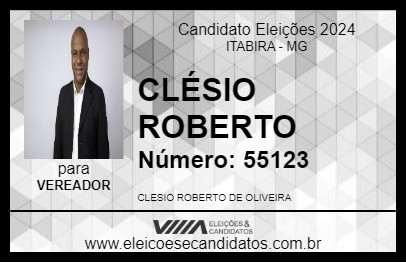 Candidato CLÉSIO ROBERTO 2024 - ITABIRA - Eleições