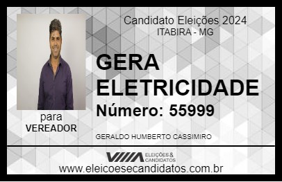 Candidato GERA ELETRICIDADE 2024 - ITABIRA - Eleições