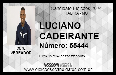 Candidato LUCIANO CADEIRANTE 2024 - ITABIRA - Eleições