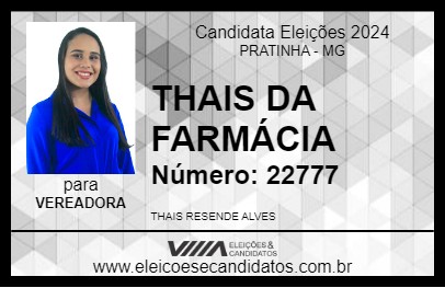 Candidato THAIS DA FARMÁCIA 2024 - PRATINHA - Eleições