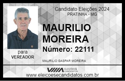 Candidato MAURILIO MOREIRA 2024 - PRATINHA - Eleições