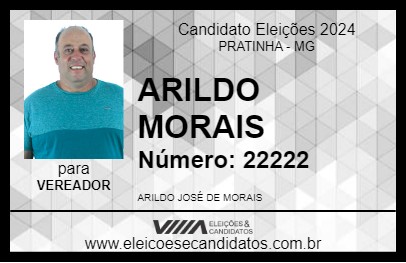 Candidato ARILDO MORAIS 2024 - PRATINHA - Eleições