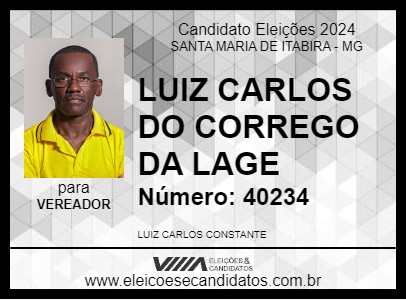 Candidato LUIZ CARLOS DO CORREGO DA LAGE 2024 - SANTA MARIA DE ITABIRA - Eleições