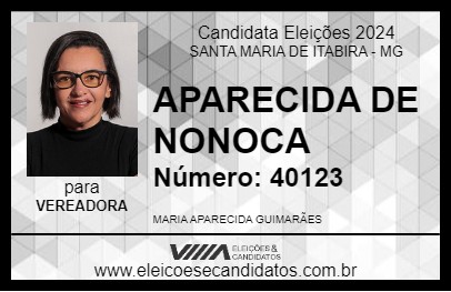 Candidato APARECIDA DE NONOCA 2024 - SANTA MARIA DE ITABIRA - Eleições