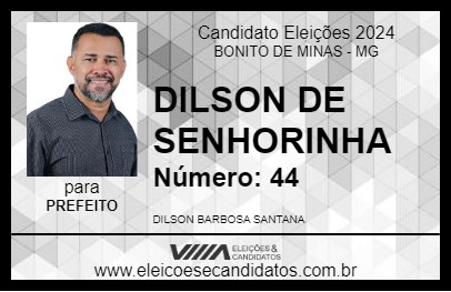 Candidato DILSON DE SENHORINHA 2024 - BONITO DE MINAS - Eleições