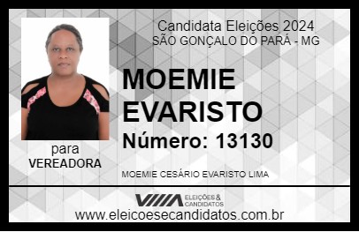 Candidato MOEMIE EVARISTO 2024 - SÃO GONÇALO DO PARÁ - Eleições