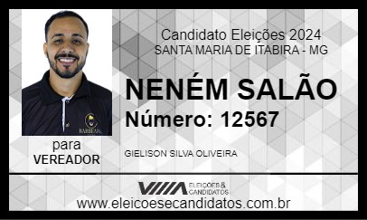 Candidato NENÉM SALÃO 2024 - SANTA MARIA DE ITABIRA - Eleições