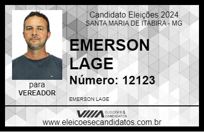 Candidato EMERSON LAGE 2024 - SANTA MARIA DE ITABIRA - Eleições