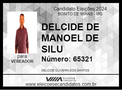 Candidato DELCIDE DE MANOEL DE SILU 2024 - BONITO DE MINAS - Eleições