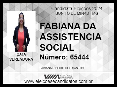 Candidato FABIANA 2024 - BONITO DE MINAS - Eleições