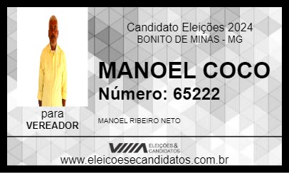 Candidato MANOEL COCO 2024 - BONITO DE MINAS - Eleições