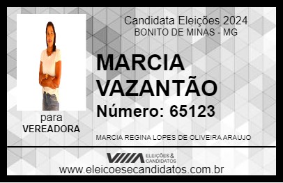 Candidato MARCIA VAZANTÃO 2024 - BONITO DE MINAS - Eleições