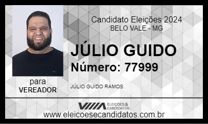 Candidato JÚLIO GUIDO 2024 - BELO VALE - Eleições