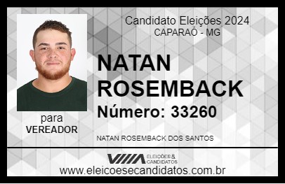 Candidato NATAN ROSEMBACK 2024 - CAPARAÓ - Eleições