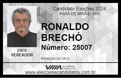 Candidato RONALDO BRECHÓ 2024 - PARÁ DE MINAS - Eleições