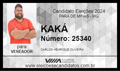 Candidato KAKÁ 2024 - PARÁ DE MINAS - Eleições