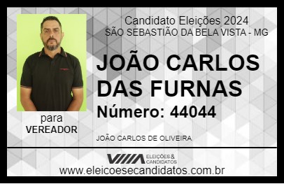 Candidato JOÃO CARLOS DAS FURNAS 2024 - SÃO SEBASTIÃO DA BELA VISTA - Eleições