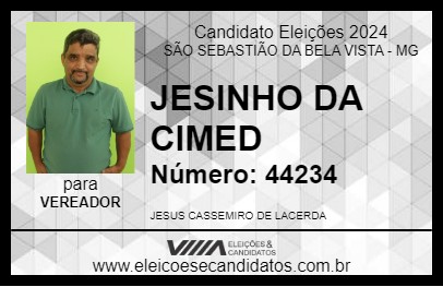 Candidato JESINHO CASSEMIRO 2024 - SÃO SEBASTIÃO DA BELA VISTA - Eleições