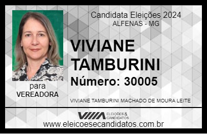 Candidato VIVIANE TAMBURINI 2024 - ALFENAS - Eleições