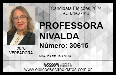 Candidato PROFESSORA NIVALDA 2024 - ALFENAS - Eleições