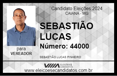 Candidato SEBASTIÃO LUCAS 2024 - CAIANA - Eleições