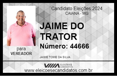 Candidato JAIME DO TRATOR 2024 - CAIANA - Eleições