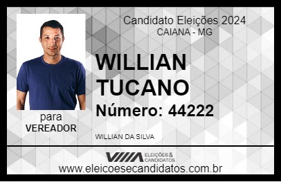 Candidato WILLIAN TUCANO 2024 - CAIANA - Eleições