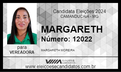 Candidato MARGARETH 2024 - CAMANDUCAIA - Eleições