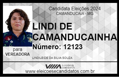 Candidato LINDI DE CAMANDUCAINHA 2024 - CAMANDUCAIA - Eleições