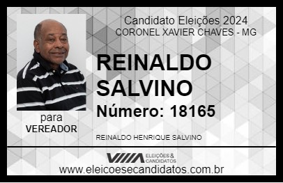 Candidato REINALDO SALVINO 2024 - CORONEL XAVIER CHAVES - Eleições