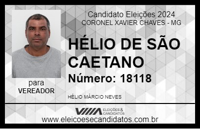 Candidato HÉLIO DE SÃO CAETANO 2024 - CORONEL XAVIER CHAVES - Eleições