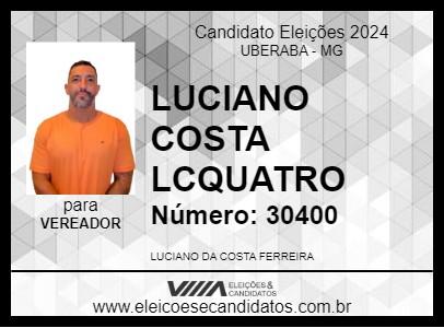 Candidato LUCIANO COSTA LCQUATRO 2024 - UBERABA - Eleições