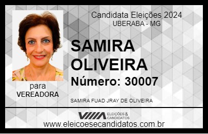 Candidato SAMIRA OLIVEIRA 2024 - UBERABA - Eleições