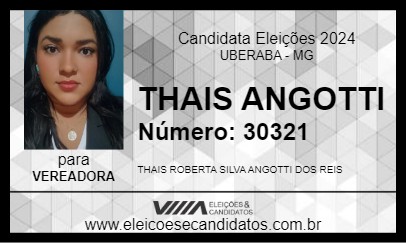 Candidato THAIS ANGOTTI 2024 - UBERABA - Eleições