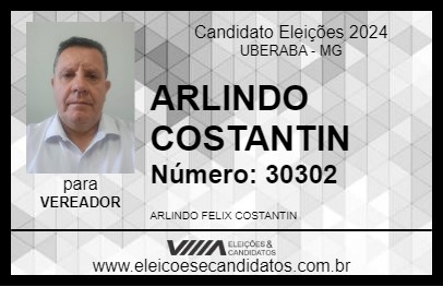 Candidato ARLINDO COSTANTIN 2024 - UBERABA - Eleições