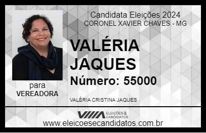 Candidato VALÉRIA JAQUES 2024 - CORONEL XAVIER CHAVES - Eleições