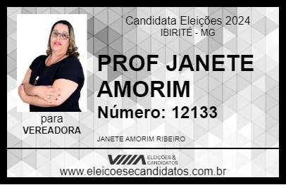 Candidato PROF  JANETE AMORIM 2024 - IBIRITÉ - Eleições