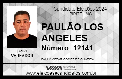 Candidato PAULÃO LOS ANGELES 2024 - IBIRITÉ - Eleições