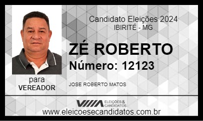 Candidato ZÉ ROBERTO 2024 - IBIRITÉ - Eleições