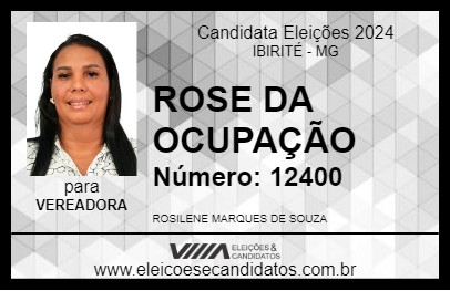 Candidato ROSE DA OCUPAÇÃO 2024 - IBIRITÉ - Eleições