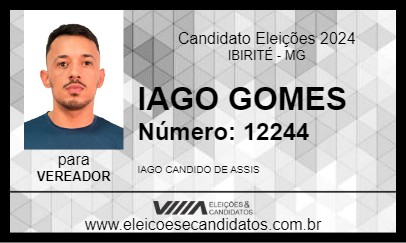 Candidato IAGO GOMES 2024 - IBIRITÉ - Eleições