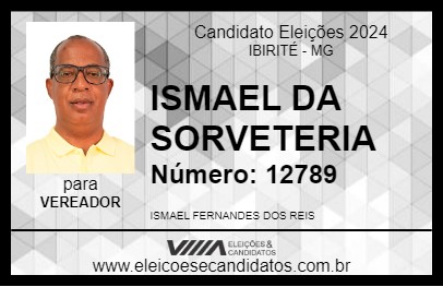 Candidato ISMAEL DA SORVETERIA 2024 - IBIRITÉ - Eleições