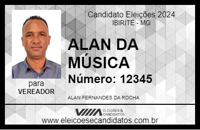 Candidato ALAN DA MÚSICA 2024 - IBIRITÉ - Eleições