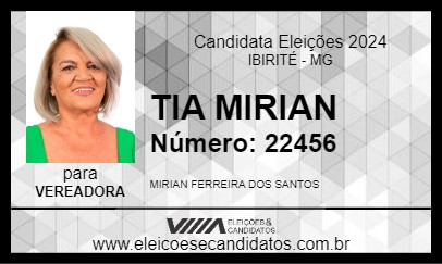 Candidato TIA MIRIAN 2024 - IBIRITÉ - Eleições